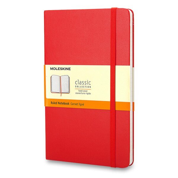 Zápisník Moleskine VÝBĚR BAREV - tvrdé desky - L, linkovaný 1331/11172 - Zápisník Moleskine - tvrdé desky červený