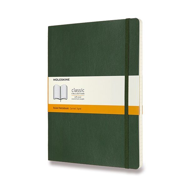 Zápisník Moleskine VÝBĚR BAREV - měkké desky - XL, linkovaný 1331/11292 - Zápisník Moleskine - měkké desky tm. zelený