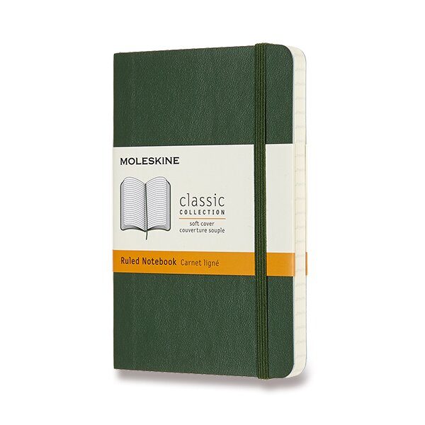 Zápisník Moleskine VÝBĚR BAREV - měkké desky - S, linkovaný 1331/11242 - Zápisník Moleskine - měkké desky tm. zelený