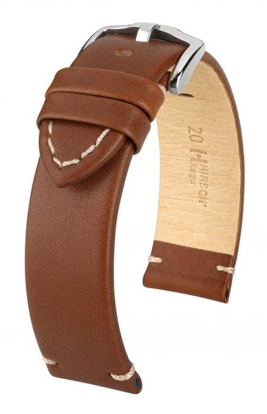 Řemínek Hirsch Ranger - zlatohnědý - 22 mm - L – Standardní délka (doporučujeme) - 22 mm - Stříbrná