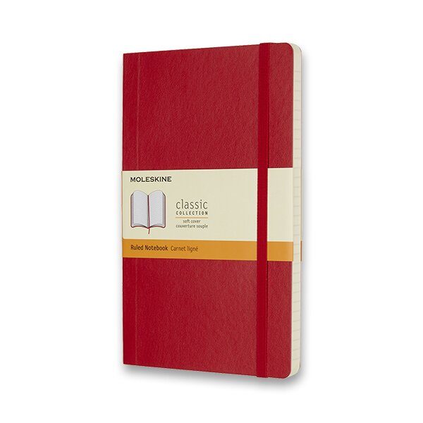Zápisník Moleskine VÝBĚR BAREV - měkké desky - L, linkovaný 1331/11272 - Zápisník Moleskine - měkké desky červený