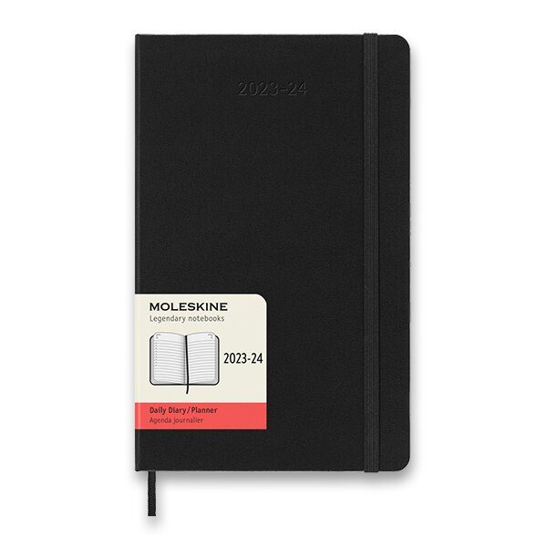 Diář Moleskine 2023-24 18Měsíční ČERNÝ - denní - tvrdé desky - L 1206/5701017