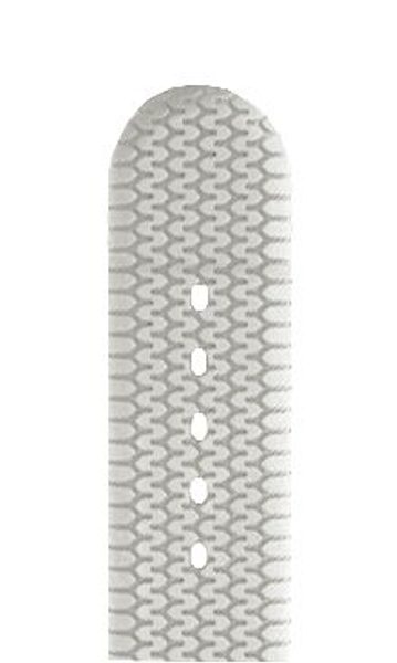 Řemínek Hirsch Racing (NO QR) - bílý - 20 mm - L – Standardní délka (doporučujeme) - 20 mm - Stříbrná