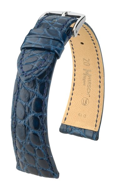 Řemínek Hirsch Regent - modrý, mat - 19 mm - M – Střední délka - 16 mm - Zlatá