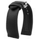 Nylon/rubber strap with silver butterfly buckle - black