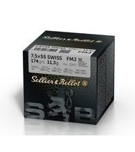 Puškový náboj S&B 7,5x55 SWISS 174 grs / 11,3g FMJ 50ks