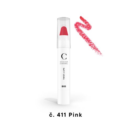 Couleur Caramel Bio rtěnka v tužce Twist & Lips (n°411 Pink)