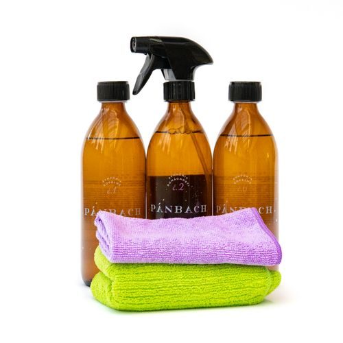 Sada Pánbach 100% přírodní prostředky na úklid koupelny (v plastu) (Skořice & Levandule)