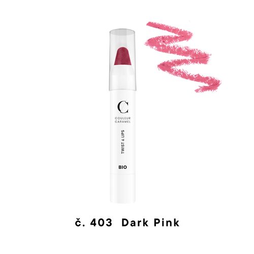 Couleur Caramel Bio rtěnka v tužce Twist & Lips (n°403 Dark pink)