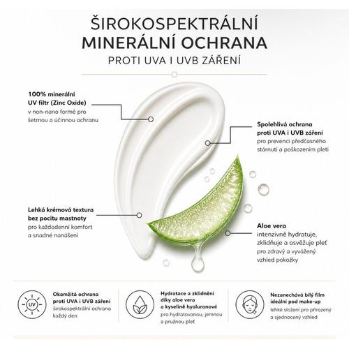 Aloés Opalovací krém na obličej SPF30