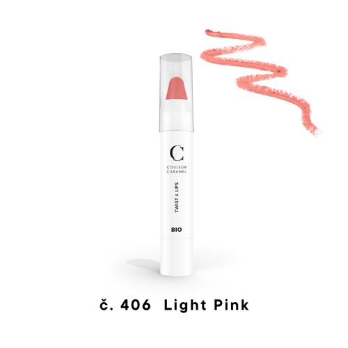 Couleur Caramel Bio rtěnka v tužce Twist & Lips (n°406 Light pink)