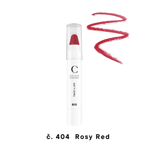 Couleur Caramel Bio rtěnka v tužce Twist & Lips (n°404 Rosy red)