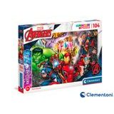 Clementoni - Puzzle 104 Brilliant, Marvel, Clementoni, W023671