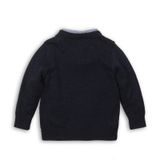 Pulover pentru băieți cu guler de cămașă incorporat, Minoti, FORMAL 5, Pulover pentru băieți, Minoti, 7BKNIT 5, gri