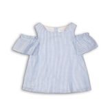 Bluză de bumbac pentru fetițe, Minoti, Hydrangea 11, albastru