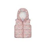 Vesta Puffa din nailon pentru fete, căptușită cu microfleece, Minoti, 12GILET 15, roz