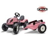 Tractor cu pedale Falk 1058AB Pink Country Star cu remorcă - roz, Falk, W014094 Tractor cu pedale Falk 1058AB Pink Country Star cu remorcă - roz, Falk, W014094