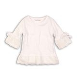 Bluză de bumbac pentru fetițe, Minoti, Hydrangea 3, alb