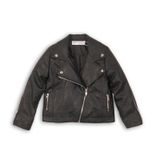 Jachetă din piele pentru fete, Minoti, REDRUM 9, negru