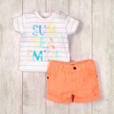 Set pentru băieți - tricou și pantaloni scurți, Minoti, SURF 1, portocaliu Set pentru băieți - tricou și pantaloni scurți, Minoti, SURF 1, portocaliu