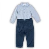 Set pentru sugari din bumbac cu cămașă, pantaloni și compleu, Minoti, SMART 5, albastru