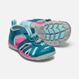 Dětské sandály SEACAMP II CNX JR, deep lagoon/bright pink, Keen, 1020695, tyrkysová Dívčí barefoot sandály SANDAL Coral Froddo G3150266-13 červená