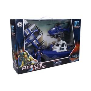 Policejní set s figurkami člun 33 cm, Wiky, W013365