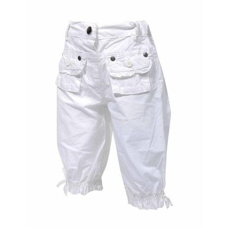 Kalhoty 3/4 dívčí, Pidilidi, PD852, bílá
