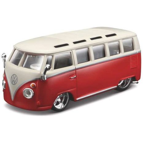 Bburago 1:32 Plus Volkswagen Van Samba piros/fehér, W012157