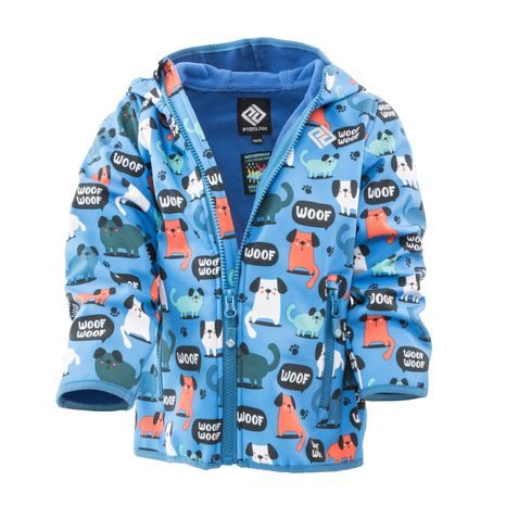 Jachetă softshell imprimată pentru băieți cu glugă fixă, Pidilidi, PD1088-02, albastru