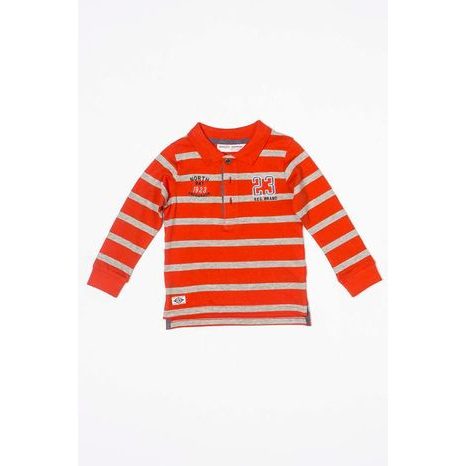 Tričko chlapecké „POLO“ s dlouhým rukávem, Minoti, BAY 10, červená