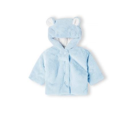 Kabátek kojenecký chlupatý s podšívkou, Minoti, babyprem 28, modrá