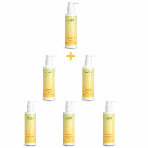 Aloés Opalovací krém na tělo SPF30 5 + 1 zdarma