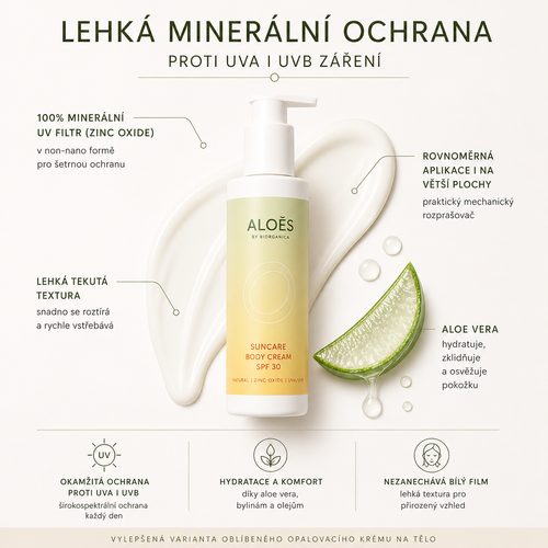 Aloés Opalovací krém na tělo SPF30