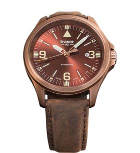 TRASER P67 OFFICER PRO AUTOMATIC BRONZE BROWN KŮŽE - HERITAGE - HODINKY