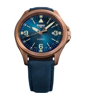 TRASER P67 OFFICER PRO AUTOMATIC BRONZE BLUE KŮŽE - HERITAGE - HODINKY