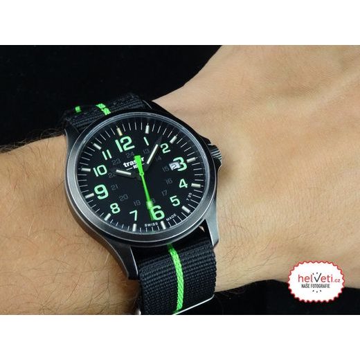 TRASER P67 OFFICER PRO GUNMETAL BLACK/LIME NATO - HERITAGE - HODINKY