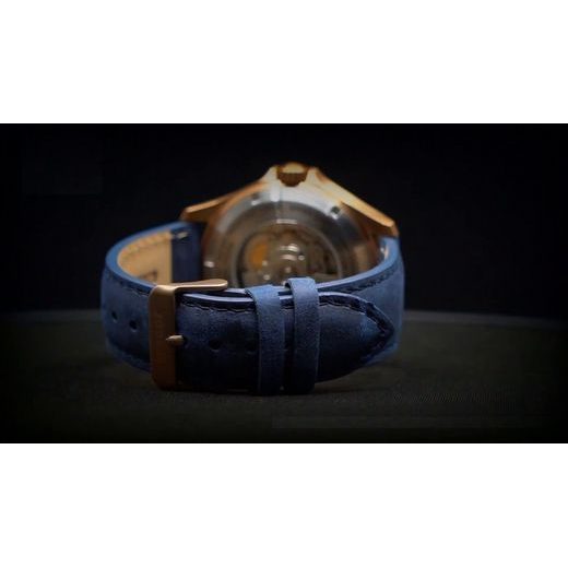 TRASER P67 OFFICER PRO AUTOMATIC BRONZE BLUE KŮŽE - HERITAGE - HODINKY