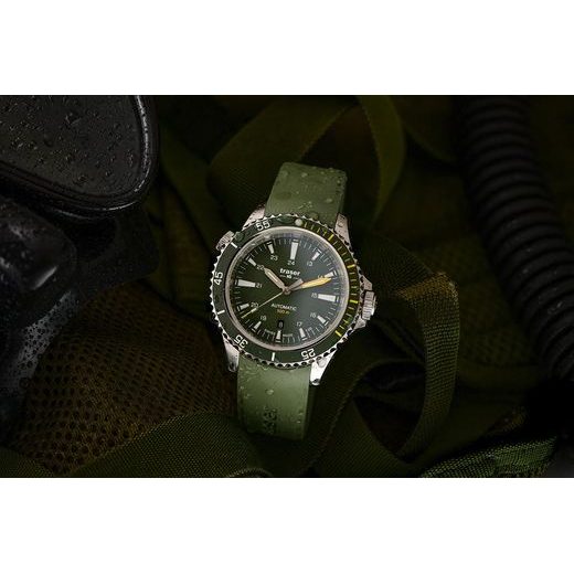 TRASER P67 DIVER AUTOMATIC GREEN ZELENÁ PRYŽ - HERITAGE - HODINKY