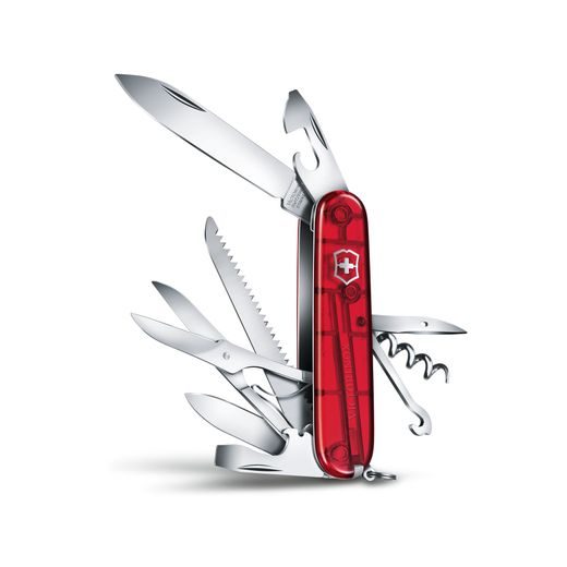 NŮŽ VICTORINOX HUNTSMAN RED TRANSPARENT - KAPESNÍ NOŽE - PŘÍSLUŠENSTVÍ