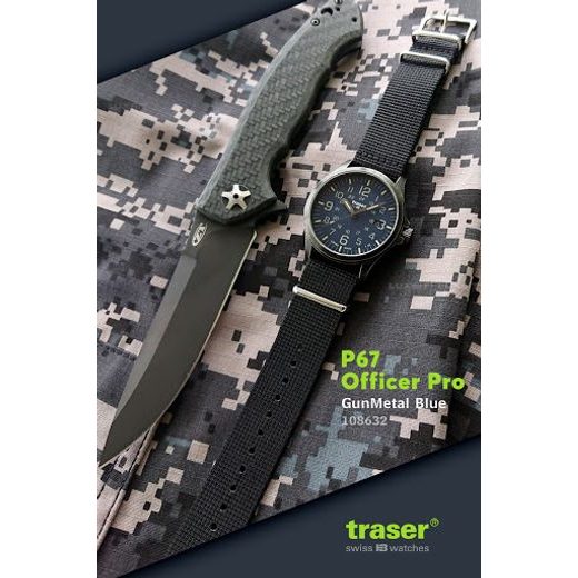 TRASER P67 OFFICER PRO GUNMETAL BLUE NATO - HERITAGE - HODINKY