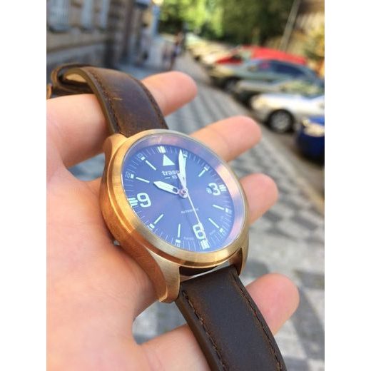 TRASER P67 OFFICER PRO AUTOMATIC BRONZE BROWN KŮŽE - HERITAGE - HODINKY