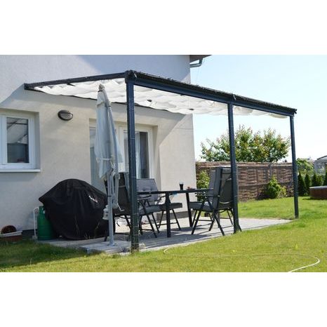 Hliníková pergola LANITPLAST WALL 53 antracit + čirý PC LG2129 - 3