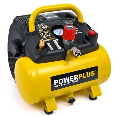 Elektrický bezolejový kompresor 6 l Powerplus POWX1721
