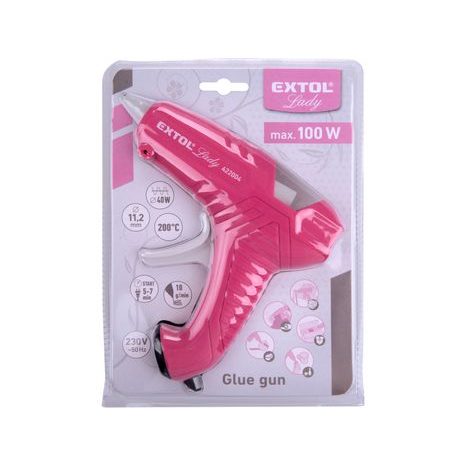 EXTOL LADY 422004 - pistole tavná lepící, ⌀11mm, 40W, růžová - 2