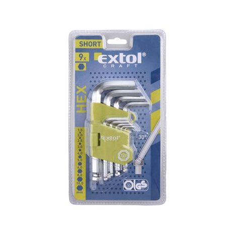 EXTOL CRAFT 66000 - L-klíče IMBUS, sada 9ks, 1,5-10mm, krátké - 2