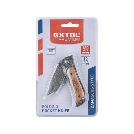 EXTOL PREMIUM 8855121 - nůž zavírací, nerez, 160/90mm - 2