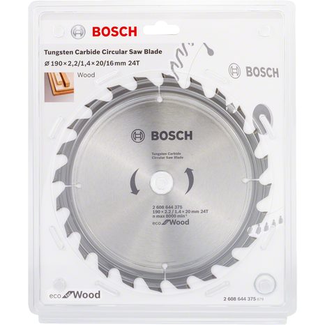 Pilový kotouč Bosch Eco for Wood 190 mm 24T 2608644375 - 2