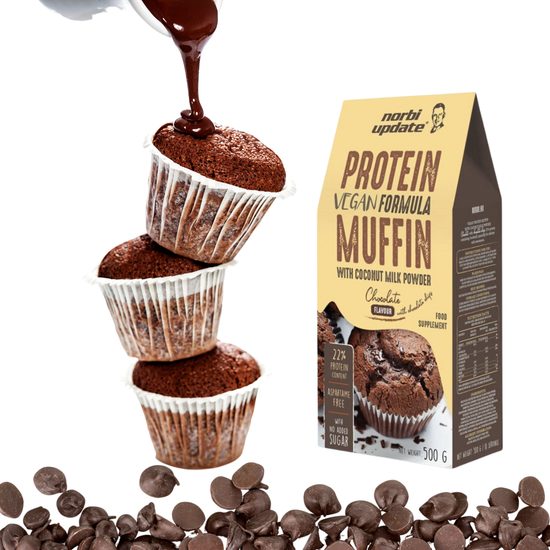 Proteinové Vegan muffiny Norbi Update - Čokoláda - 10 dávek