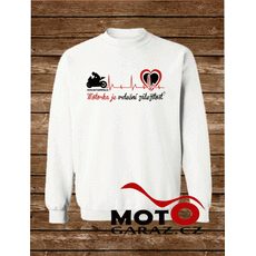Mikina Motorka je Srdeční Záležitost ® Bílá Dámská